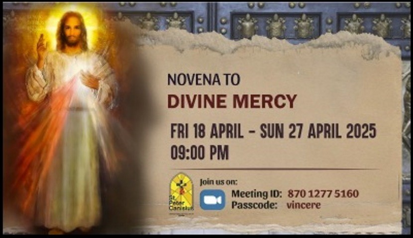 Novena to Divine Mercy - Fri 18 Apr to Sun 27 Apr 2025 9PM