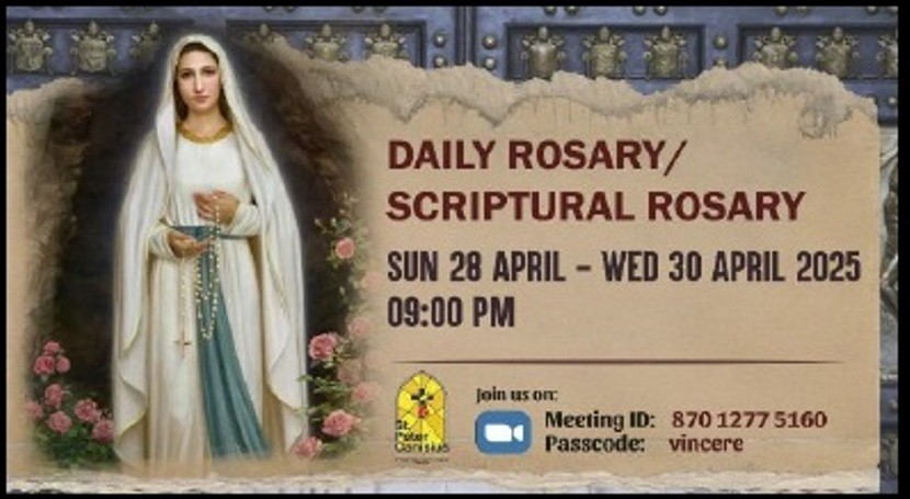 Daily Rosary / Scriptural Rosary - Sun 28 Apr to Wed 30 Apr 2025 9PM