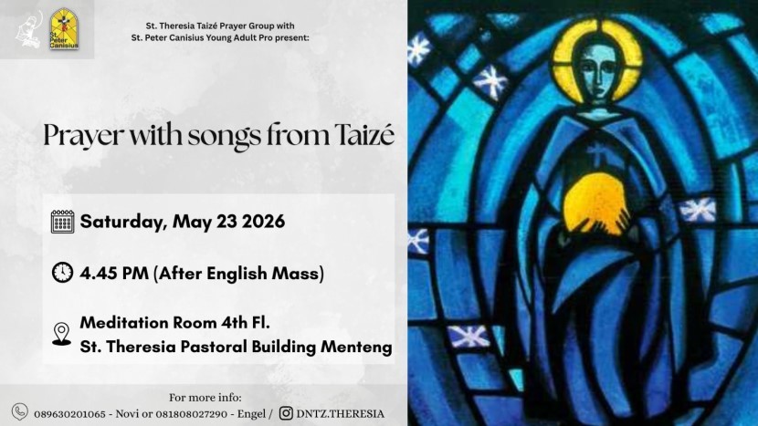 Prayer with Songs from Taize - Sat 23 May 2026 4.45PM