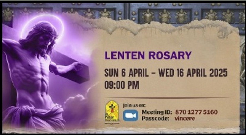 Lenten Rosary - Sun 6 Apr to Wed 16 Apr 2025 9PM