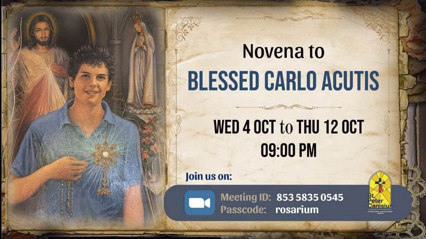 Novena to Blessed Carlo Acutis  Wed 4-12 0ctober, 2023 
