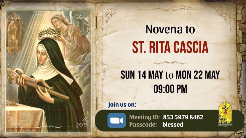Novena to St. RIta Cascia - Sun 14 May to Mon 22 May