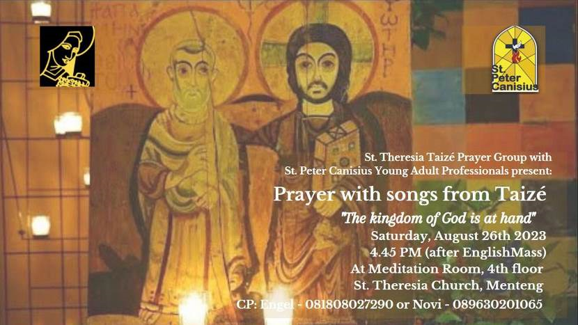 Prayer with Songs from Taize - Sat Aug 26th, 2023 4:45 PM