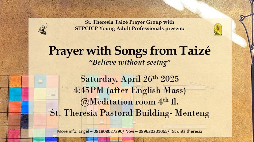 Prayer with songs from Taize - Sat April 26th, 2025