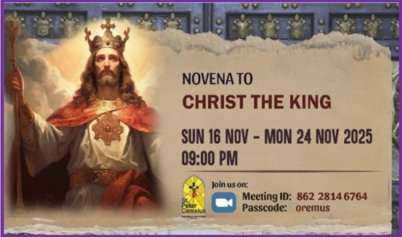 Novena to Christ The King Sun 16 - 24 Nov 2025 9PM