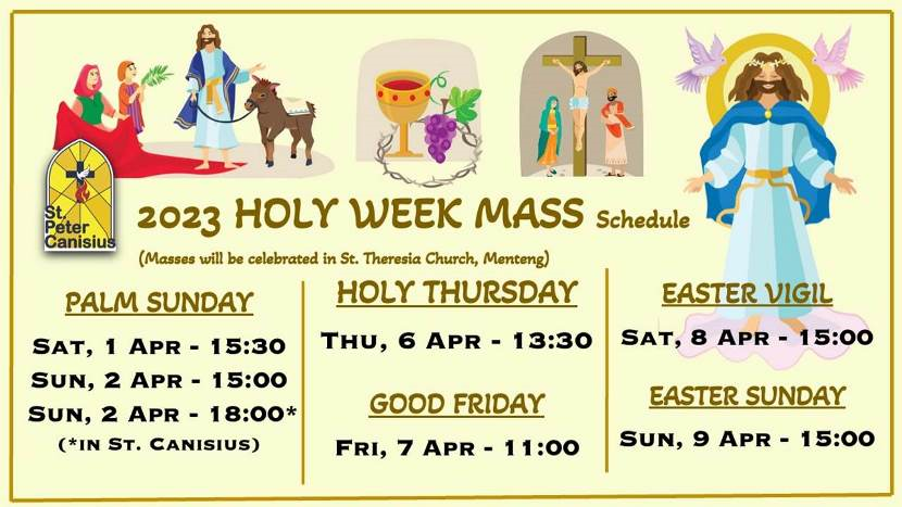 2023 Holy Week Mass Schedule