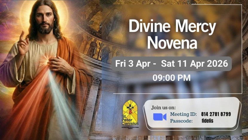Divine Mercy Novena - Fri 3 April to Sat 11 April 2026 9PM