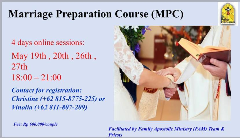 MPC (Marriage Preparation Course) - May 2023