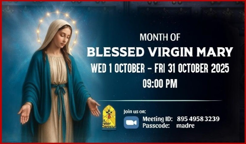 Month of Blessed Virgin Mary 1st - 31st October 2025 9PM