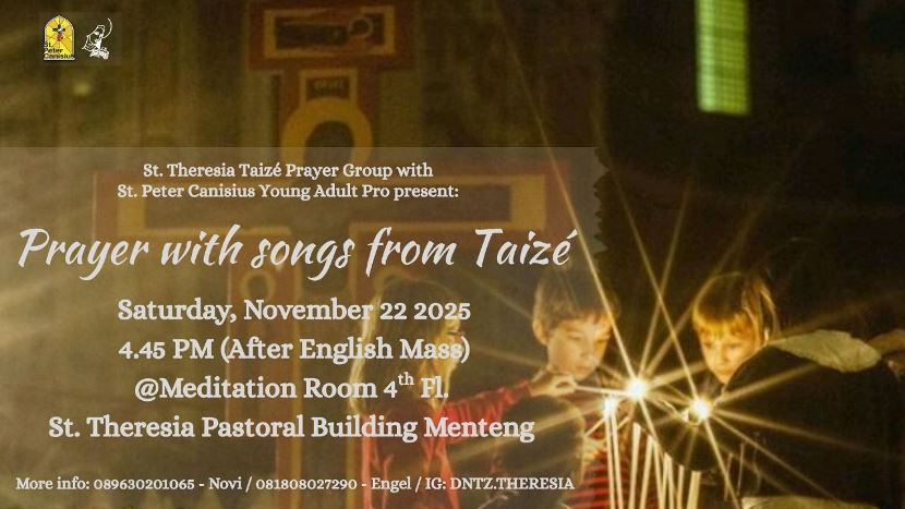 Prayer with Songs from Taize - Sat 22 Nov 2025 4.45PM