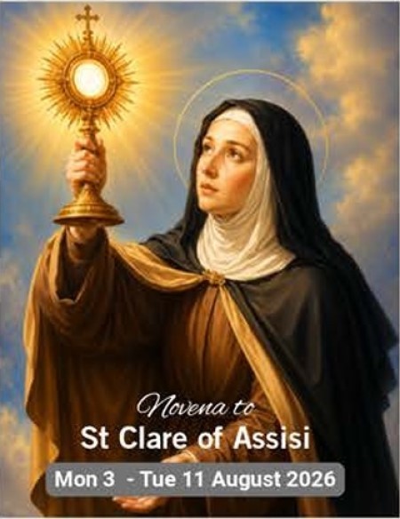 Novena to St Clare of Assisi Mon 3 - Tue 11 Aug 2026